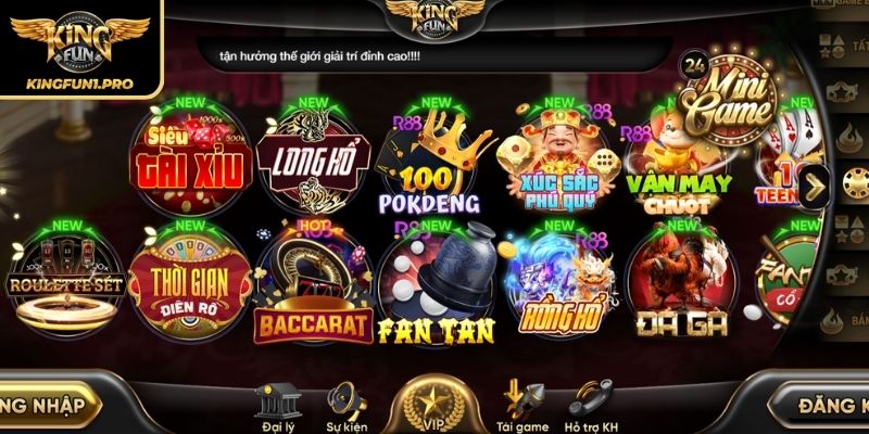 Tổng quan về sảnh game bài KINGFUN